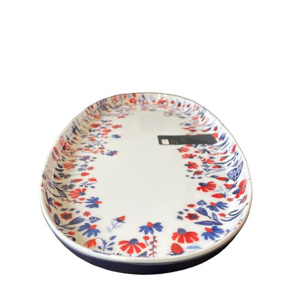 RACHEL ROY Patriotic Floral Melamine Serving Platter 19" Red|White|Blue NEW - Picture 8 of 8